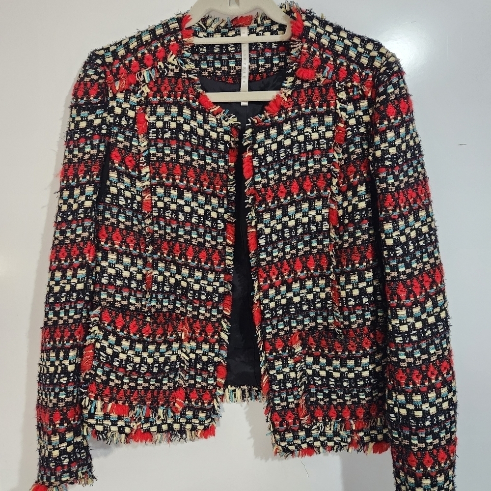 Chic Multicolor Tweed Jacket From TRUTH & PRIDE, Size Large - Picture 11 of 11